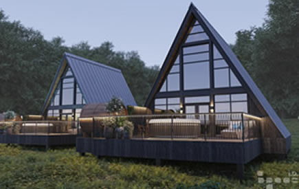First Glimpse at Ramside Hall's Triangular Treehouses