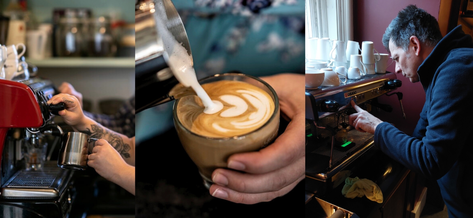 Someone pouring coffee