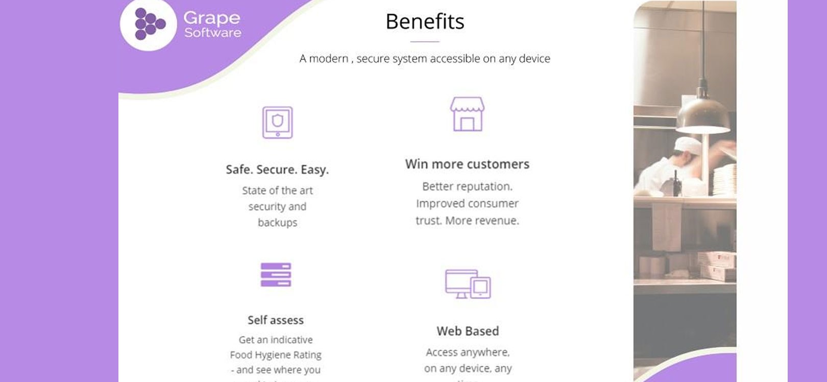 Grape Software for food business benefits