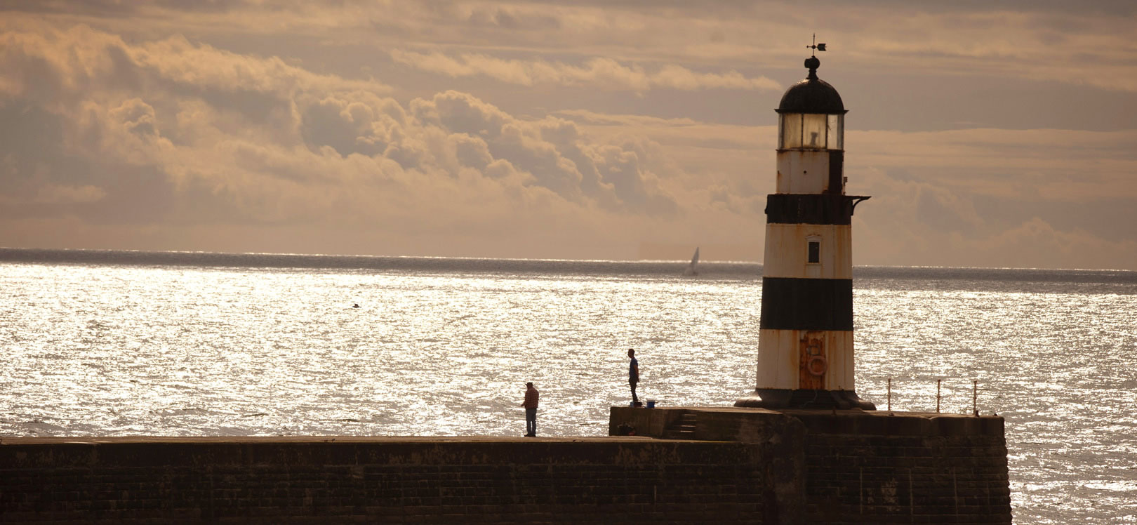 Lighthouse at Seaham during sunset