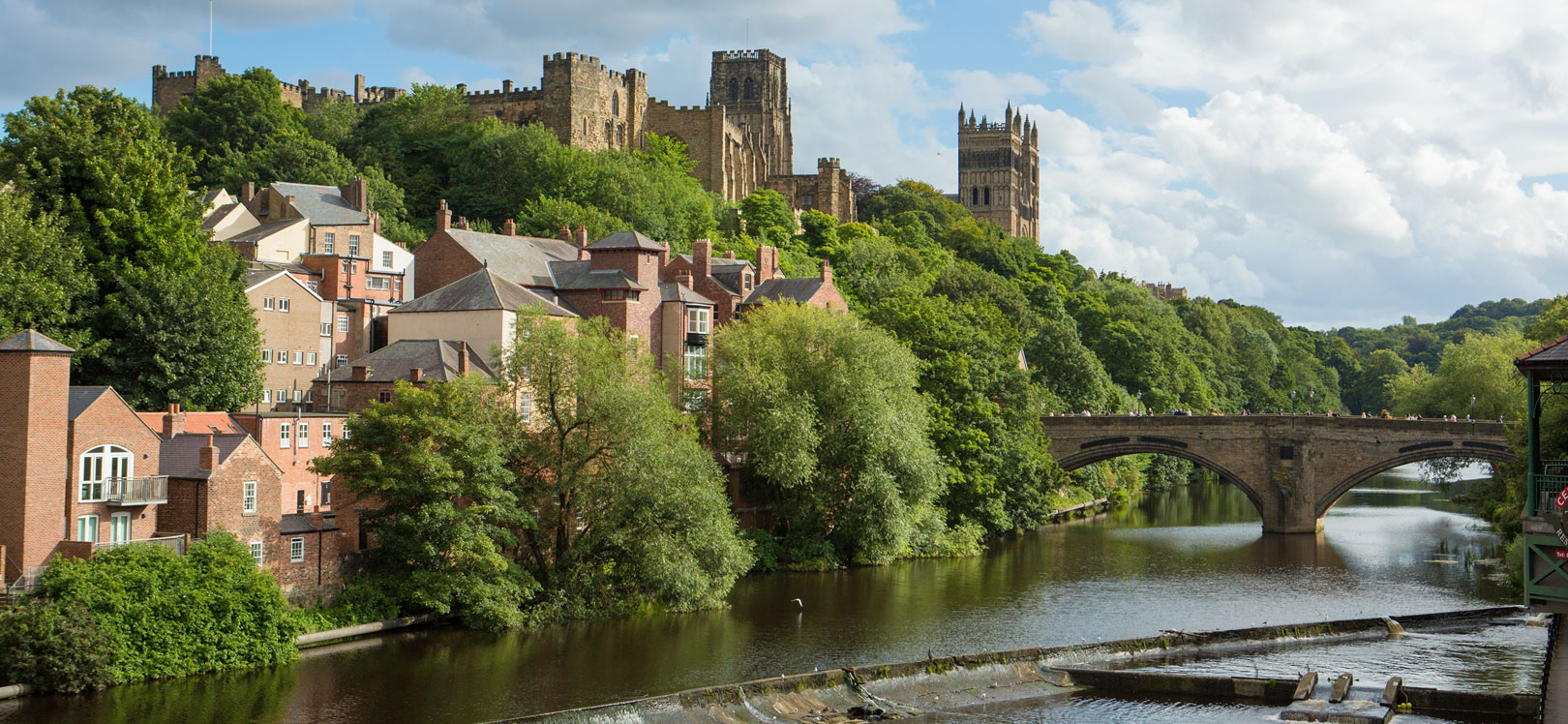 Riverbank view of Durham Cathedral