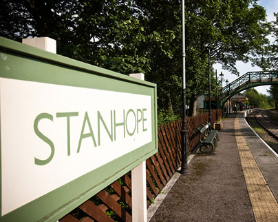 Stanhope train station sign
