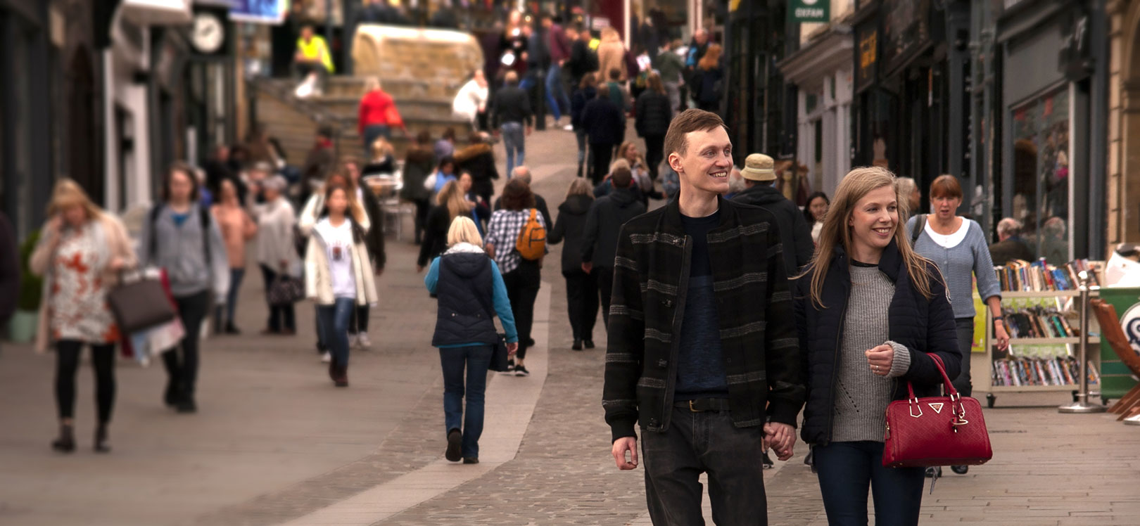 Couple shopping in Durham