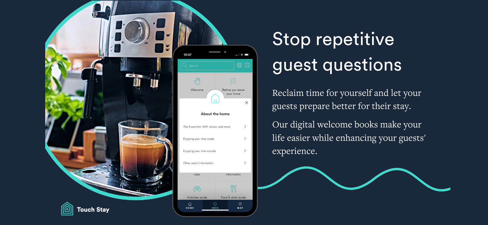 Image of a phone and information on Touch Stay