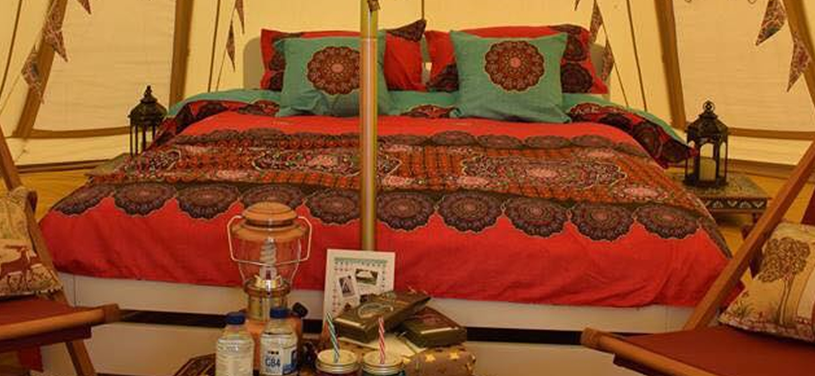 Bed inside a tepee