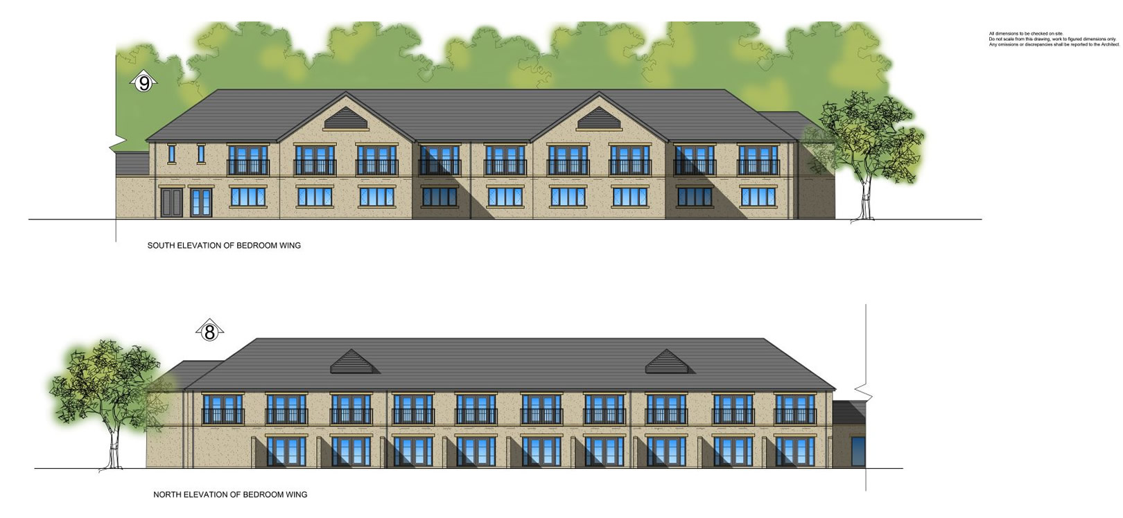 Proposed bedroom wing plan for Hardwick Hall Hotel