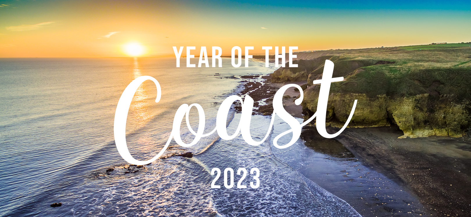 Year of the coast logo overlooking Durham Coast