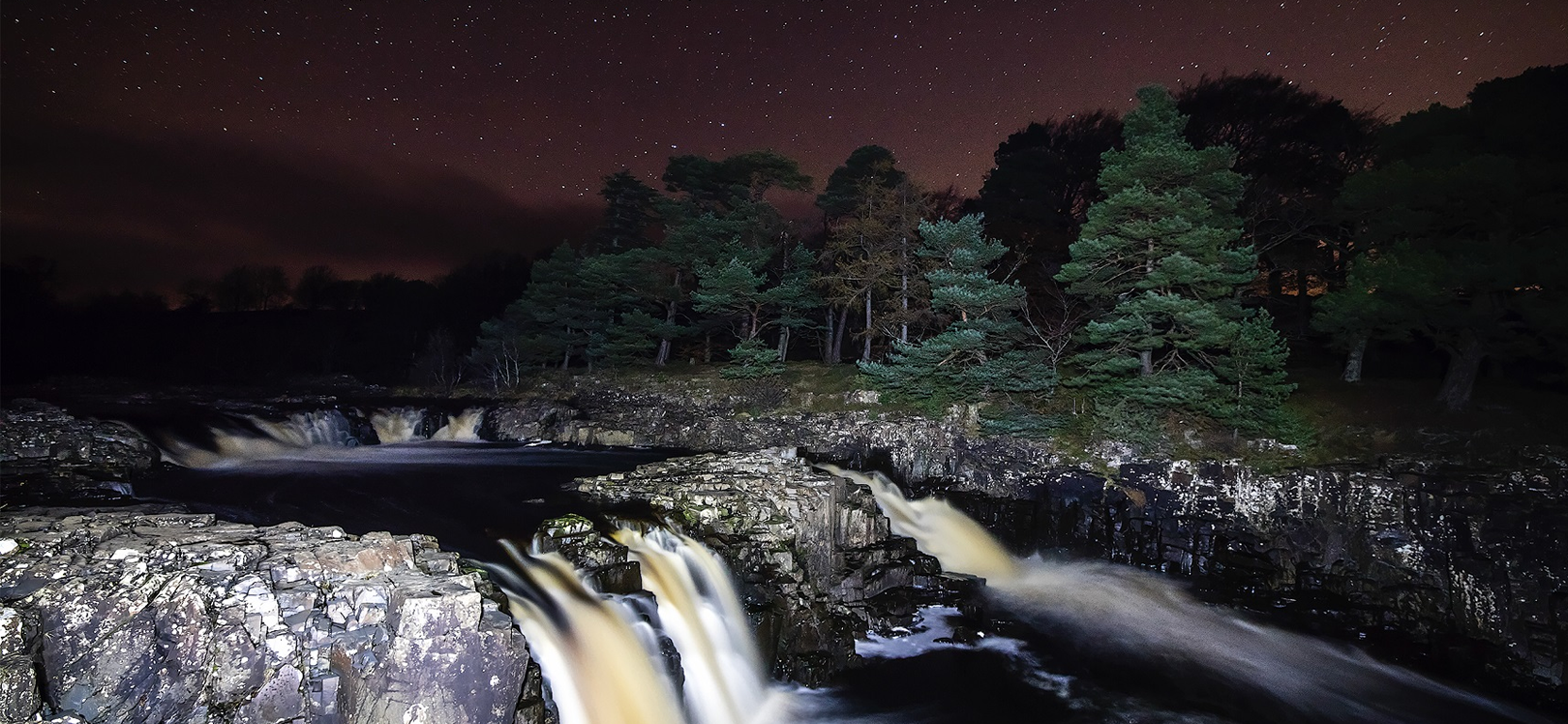 Low Force at night featuring stars