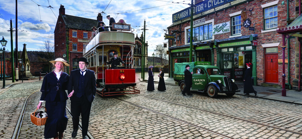 People standing around at Beamish Museum