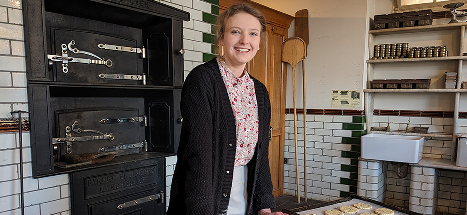 Woman baking at Beamish Museum