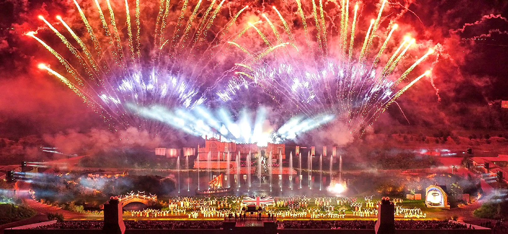 The fireworks finale at Kynren, An Epic Tale of England