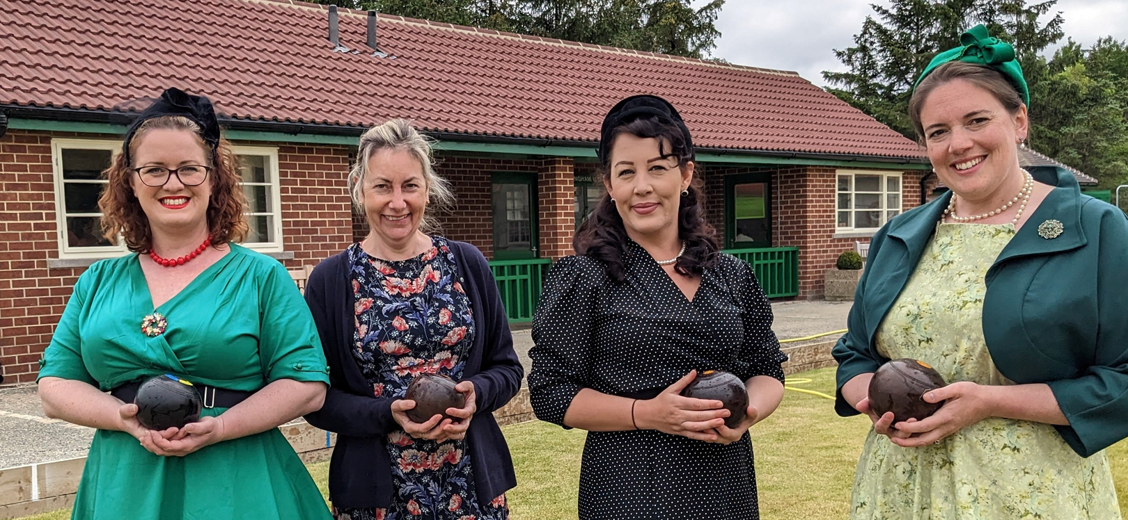 Beamish Museum staff at the 1950's bowling pavillion