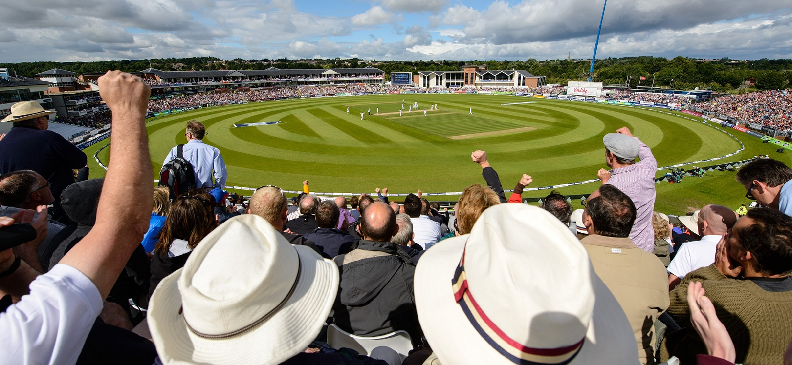 People watching a cricket match