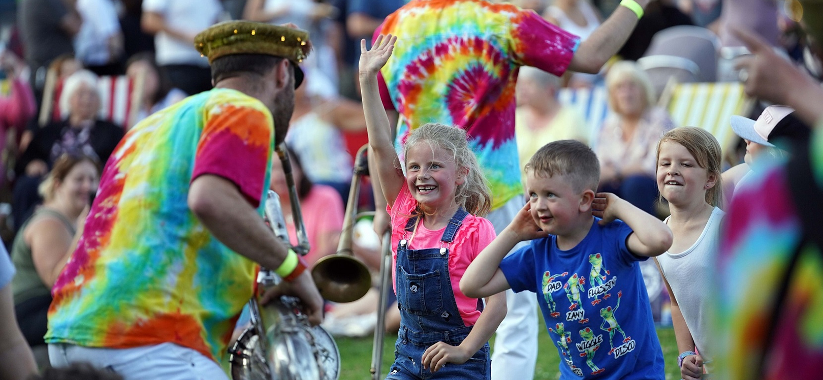 Children enjoying the music at Durham Brass festival