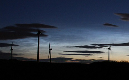 Noctilucent clouds over the North Pennines.
