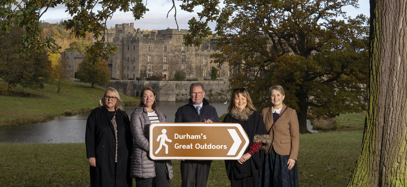 Pictured at Raby Castle, from left, are: Michelle Gorman, managing director of Visit County Durham; Pam Porter, operations and events manager at Locomotion; Edward Perry, chief executive of The Auckland Project; Cllr Elizabeth Scott, Durham County Council’s Cabinet member for economy and partnerships; and Rhiannon Hiles, chief executive of Beamish, The Living Museum of the North.