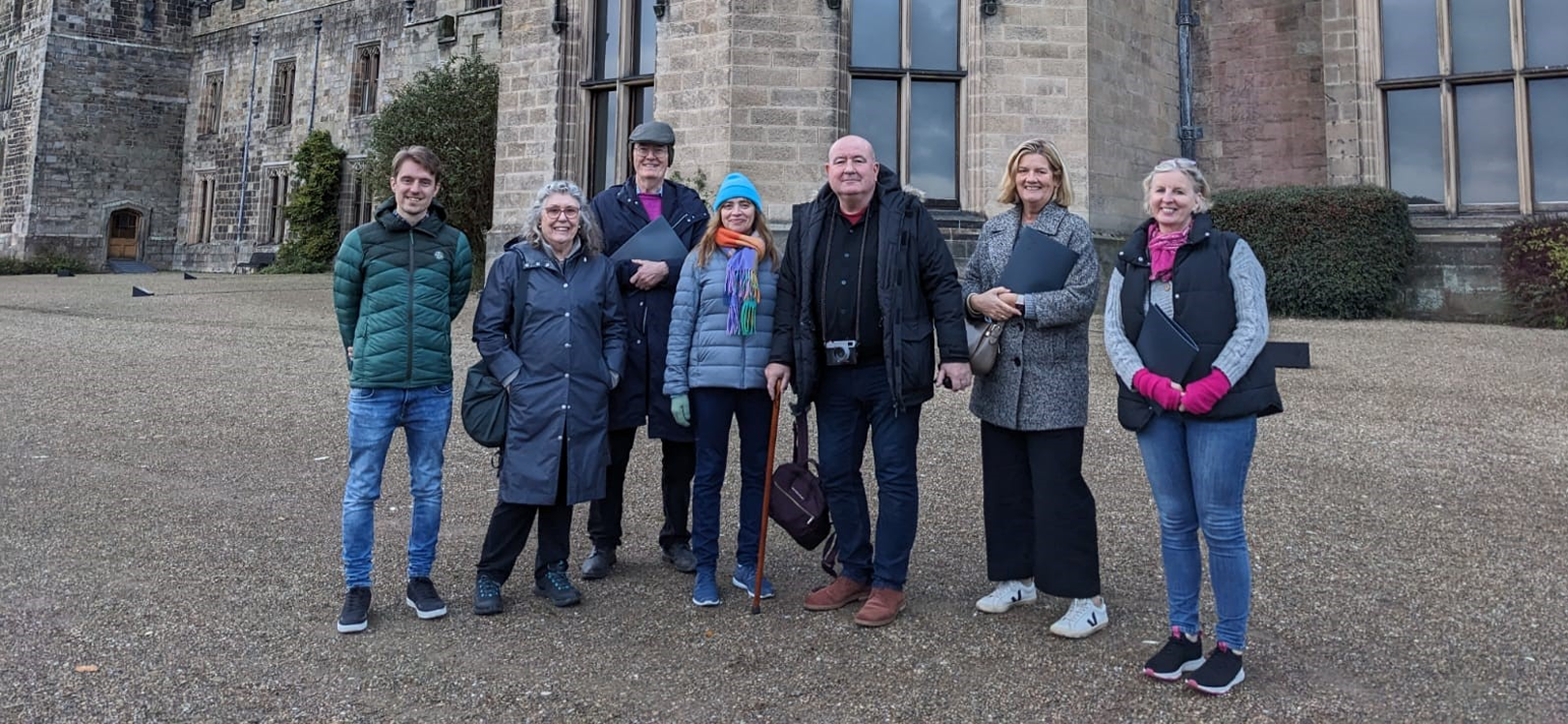 A group of people outside of Raby Castle