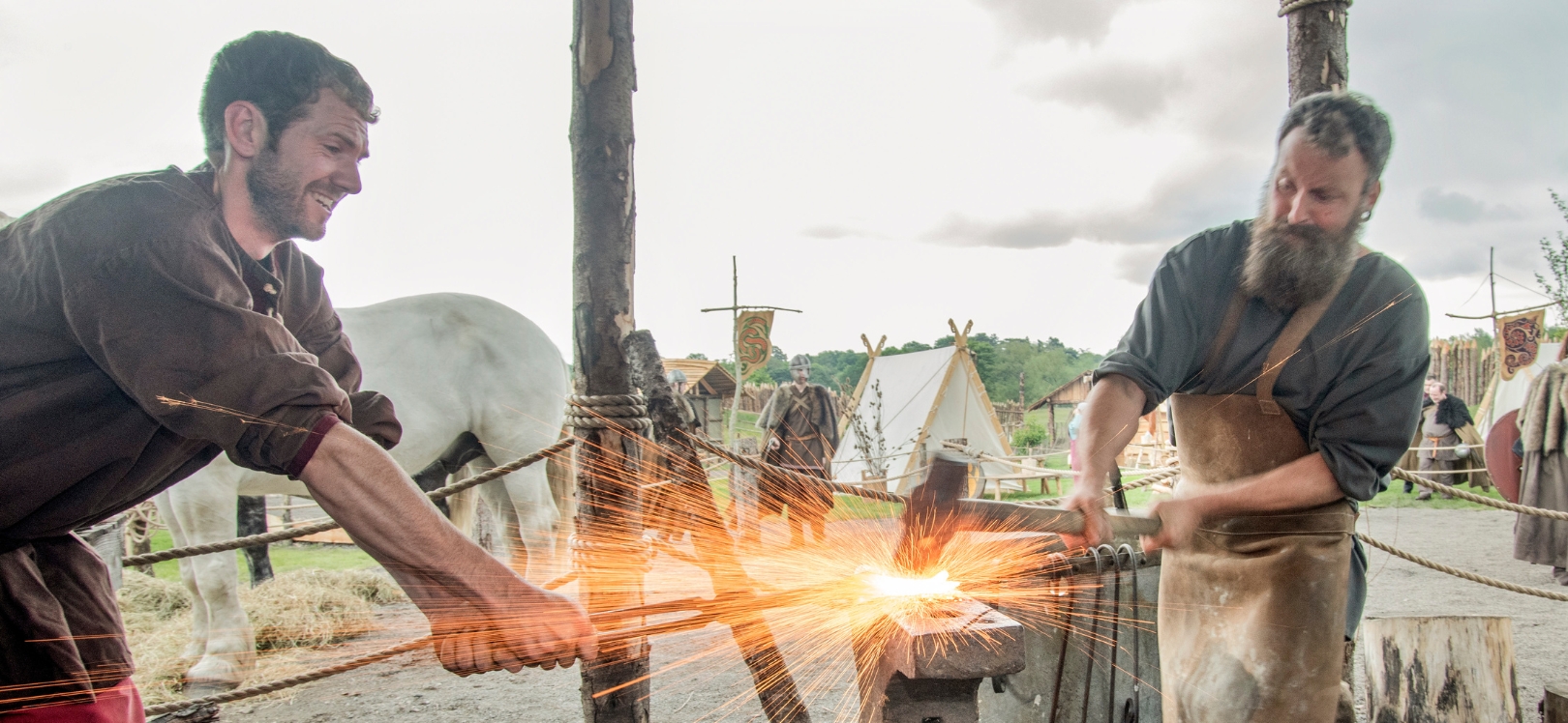 Blacksmiths forge in Viking Village at Kynren