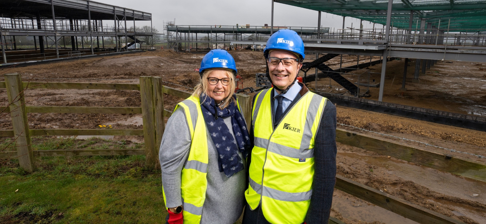 Durham County Council Leader, Cllr Amanda Hopgood, and Newcastle City Council Leader, Cllr Nick Kemp, are pictured at NETPark in Sedgefield, which is currently undergoing a £62million expansion.