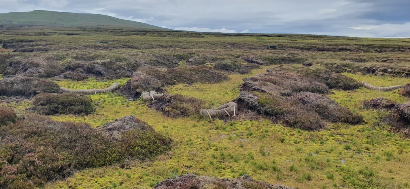 © North Pennines National Landscape, of a damaged peatland site in the North Pennines before, and three years after, restoration, and also images showing peatland restoration in progress in the North Pennines are attached.
