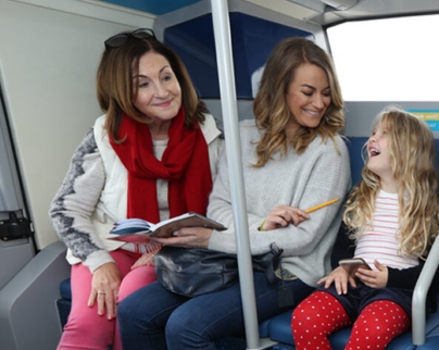 Family on a bus