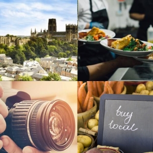 Montage of Durham City, Buying Local, Food and Drink and marketing