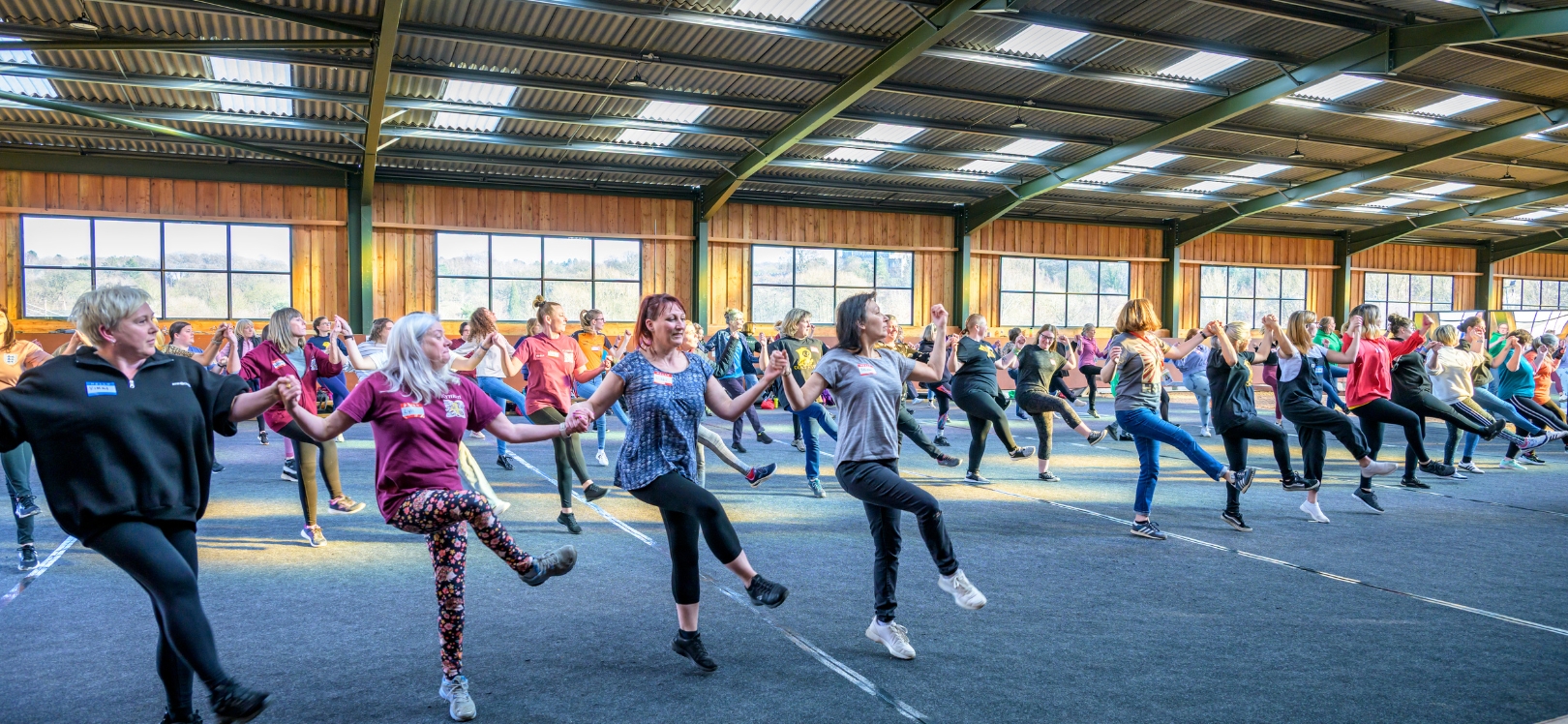 The cast rehearsing at Kynren