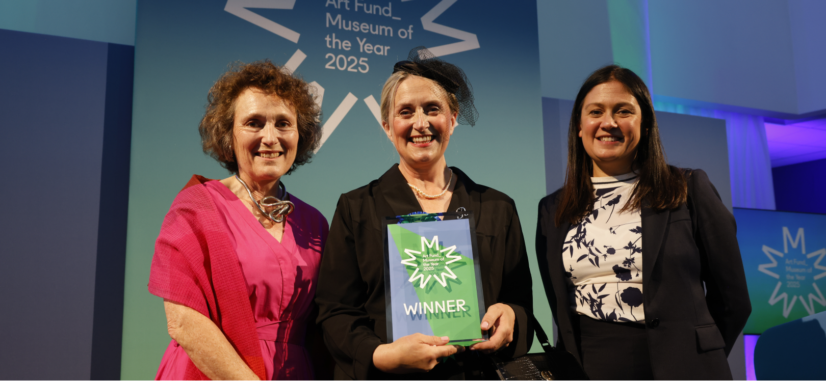 Art Fund Museum of the Year 2025 winner Beamish with Secretary of State and Jenny Waldman. Photo by David Oates