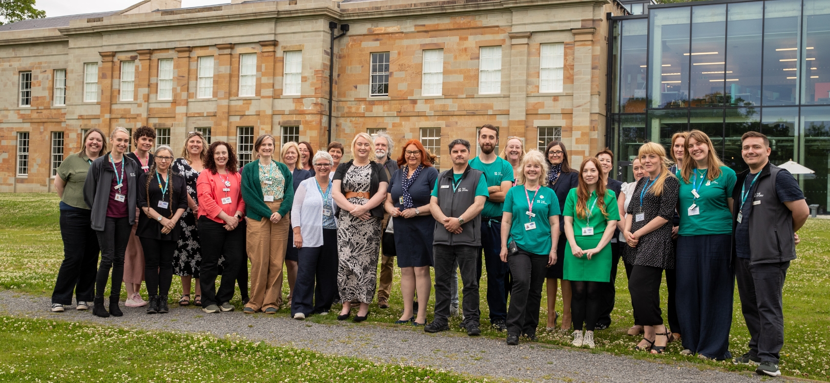 Cllr Lyndsey Fox, Cabinet member for economy and partnerships at Durham County Council, centre, with staff and volunteers at The Story.