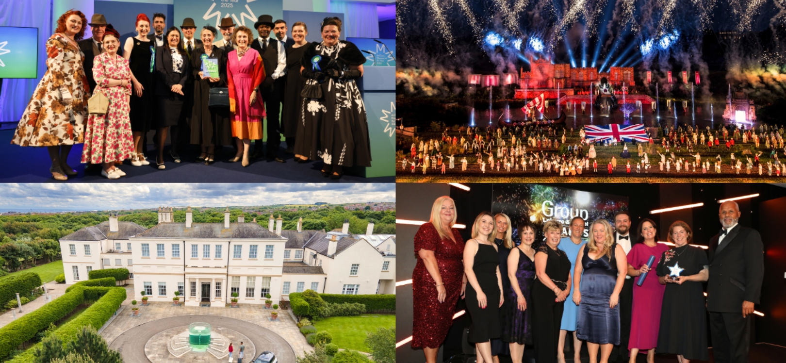 Seaham Hall staff and Kynren staff holding awards