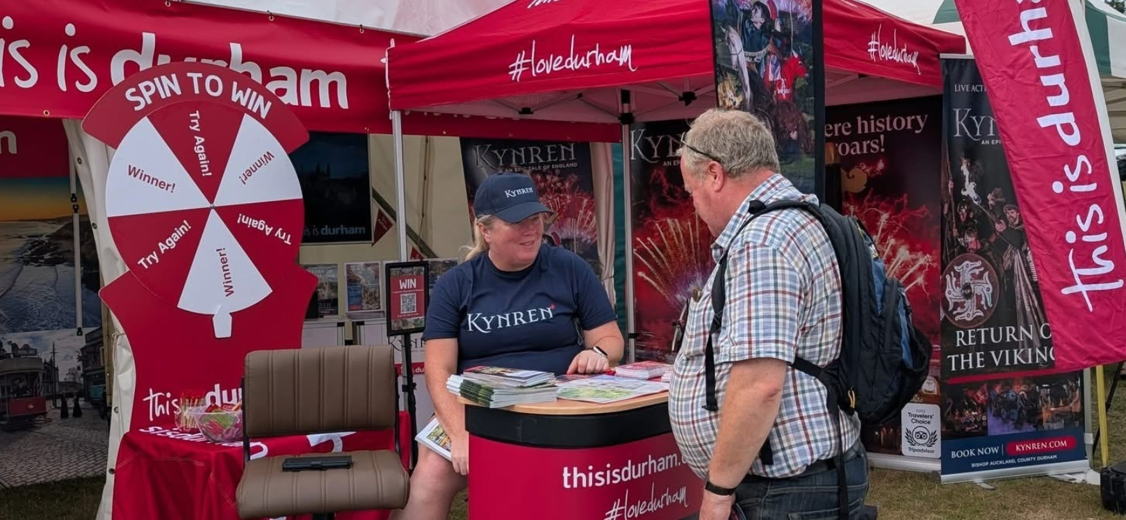 Two people at a stand at the Great Yorkshire Show