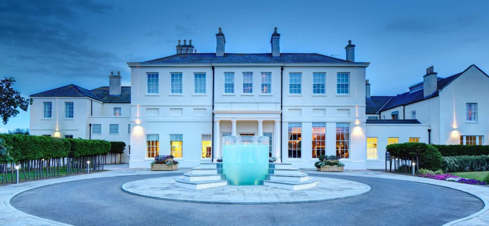 Seaham Hall Hotel and fountain