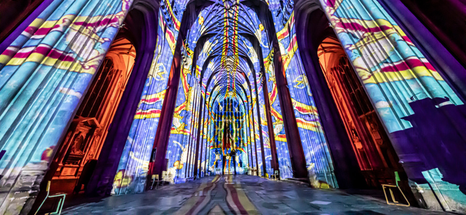 Luxmuralis at Winchester Cathedral - The Storytellers epic art projection art cathedral light show.