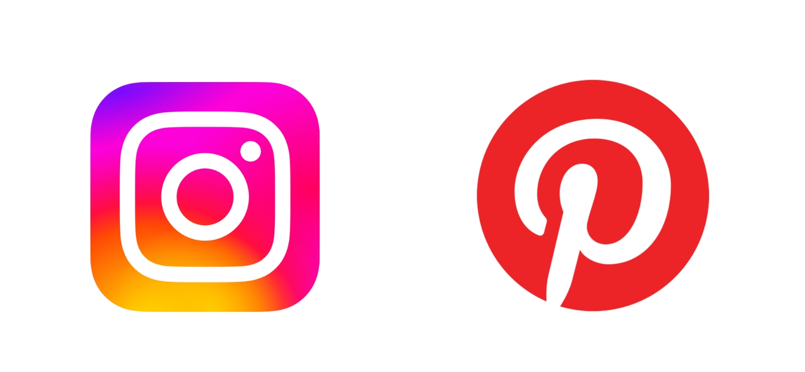 Instagram and Pinterest logos