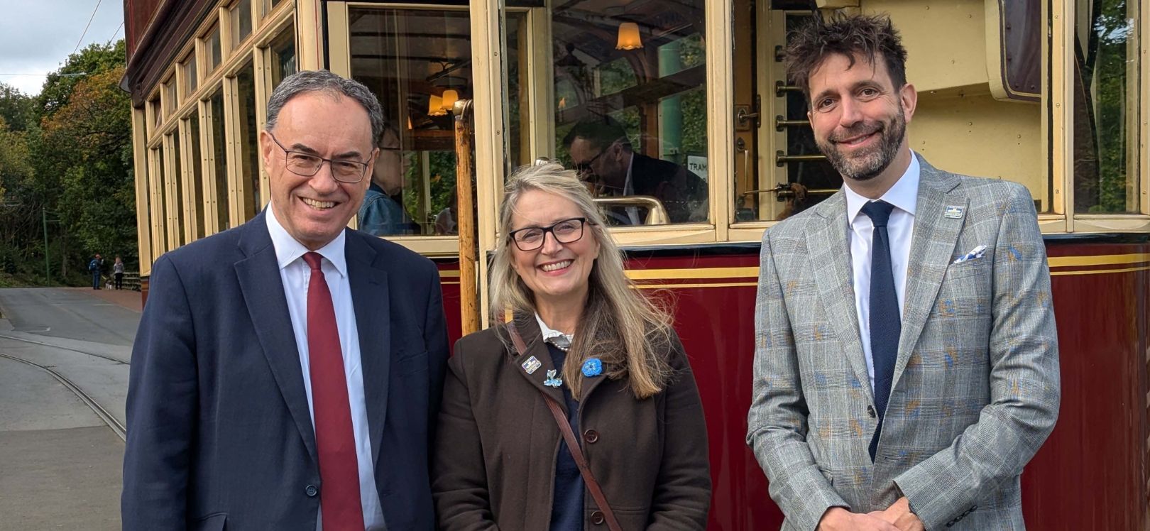 Mr Bailey with Beamish’s CEO Rhiannon Hiles and Chair Chris Loughran