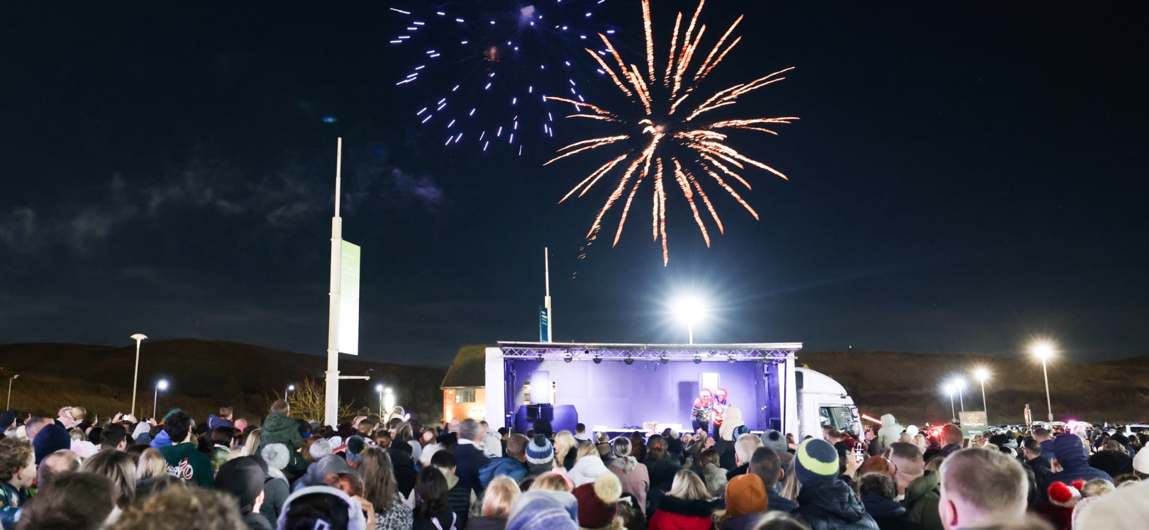 People looking at fireworks