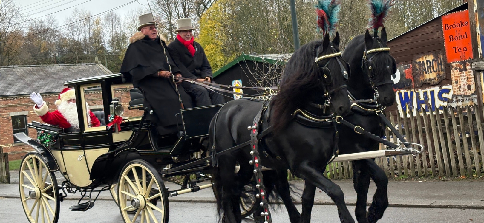 Santa on a horse and cart