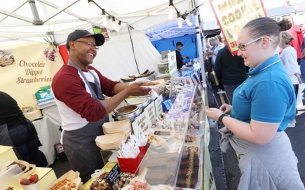 People at a stall at Seaham Food Festival